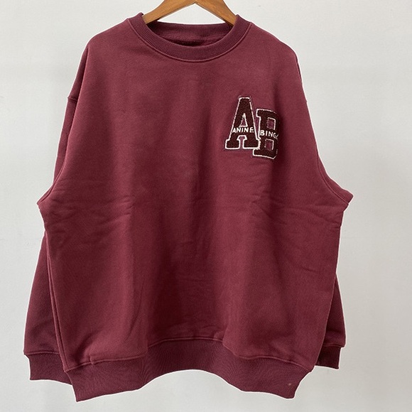 Anine Bing Tops - Anine Bing Maroon Logo Sweatshirt